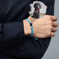 Thumbnail for Man Blue Photo Bracelet with custom photo pendant by Brother & Sisters, ideal personalized gift for men.