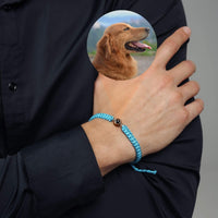 Thumbnail for Man Blue Photo Bracelet featuring a personalized photo pendant, designed by Brother & Sisters, perfect for men's gifts.