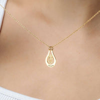 Thumbnail for Gold Birth Flower Name Necklace personalized with 'Natalie' by Brother & Sisters