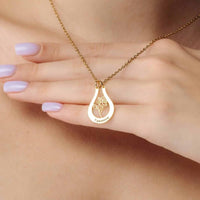 Thumbnail for Birth Flower Name Necklace featuring a personalized gold pendant with the name Yasmine and a flower design by Brother & Sisters.