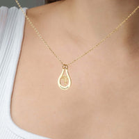 Thumbnail for Birth Flower Name Necklace by Brother & Sisters featuring a personalized pendant with a birth flower design.