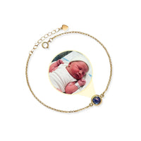 Thumbnail for Photo Projection Bracelet by Brother & Sisters featuring a customizable photo locket of a newborn.