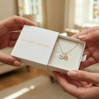 Thumbnail for Precious Name Necklace in a gift box by Brother & Sisters, featuring a name engraving and birthstone charm.