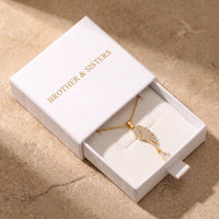 Thumbnail for The gold necklace in the Brother & Sisters gift box | SKU: 42005-gold