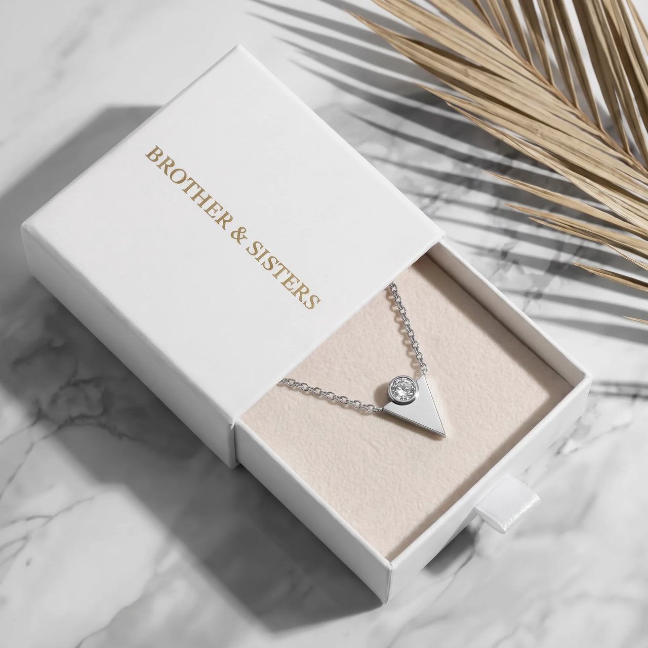 Collana acciaio donna — nella scatola regalo, argento | SKU: 18048714-rhodium-plated