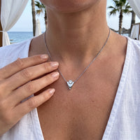 Thumbnail for Collana minimal — foto indossata, misura reale, argento | SKU: 18048714-rhodium-plated