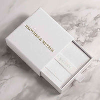Thumbnail for Sun Photo Necklace packaging by Brother & Sisters, elegant white box with gold lettering, perfect for gift-giving.