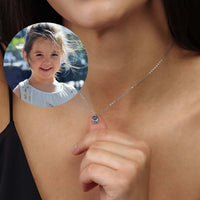 Thumbnail for Personalised Circle Necklace showcasing a custom pendant with a hidden picture, by Brother & Sisters.