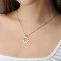 Thumbnail for Birth Flower Name Necklace by Brother & Sisters displayed on a model, featuring personalized birth flower design.