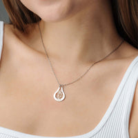 Thumbnail for Birth Flower Name Necklace featuring a personalized pendant with birth flower design by Brother & Sisters.