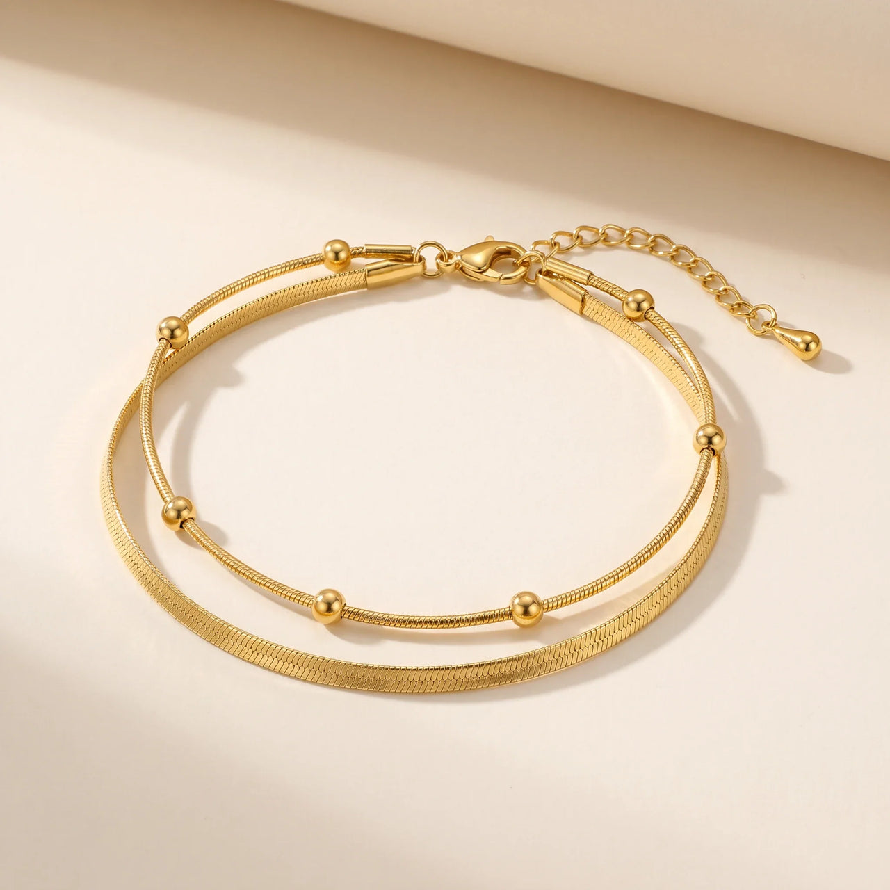 Double Snake Anklet Set