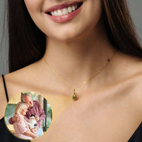 Thumbnail for Drop Photo Necklace by Brother & Sisters featuring personalized photo pendant and elegant design.