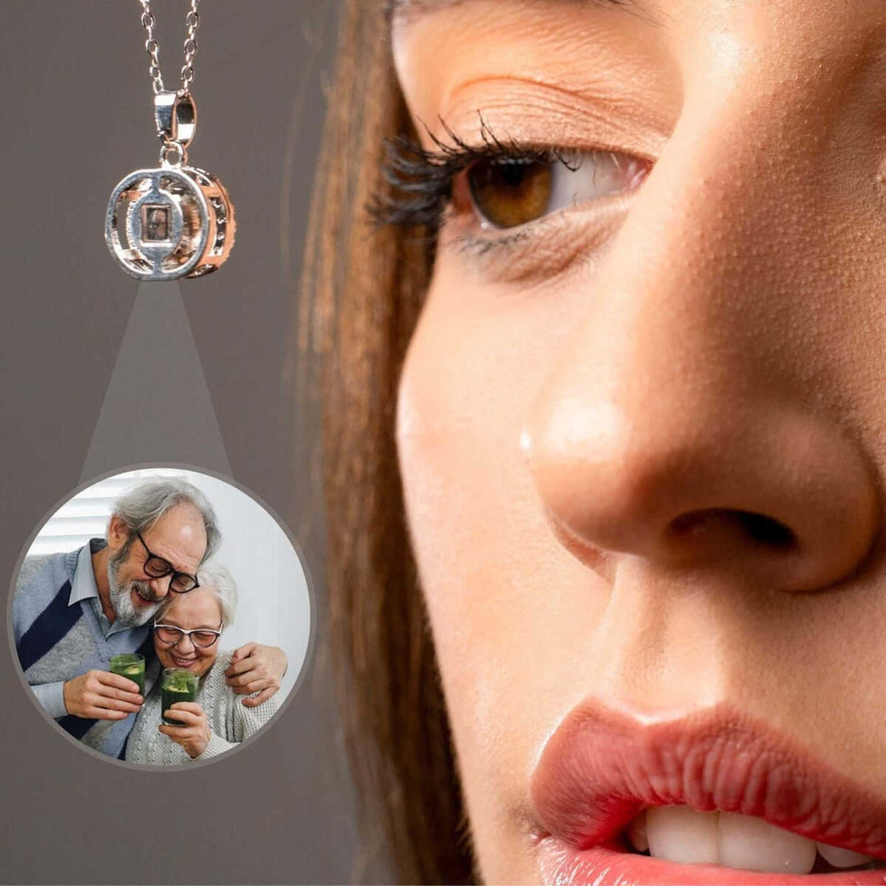 Duo Photo Necklace showcasing a customizable pendant with a photo of cherished loved ones by Brother & Sisters.