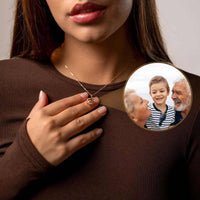 Thumbnail for Duo Photo Necklace by Brother & Sisters featuring customizable projection of loved ones.