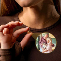 Thumbnail for Duo Photo Necklace from Brother & Sisters, featuring a customizable projection pendant with a cherished photo.