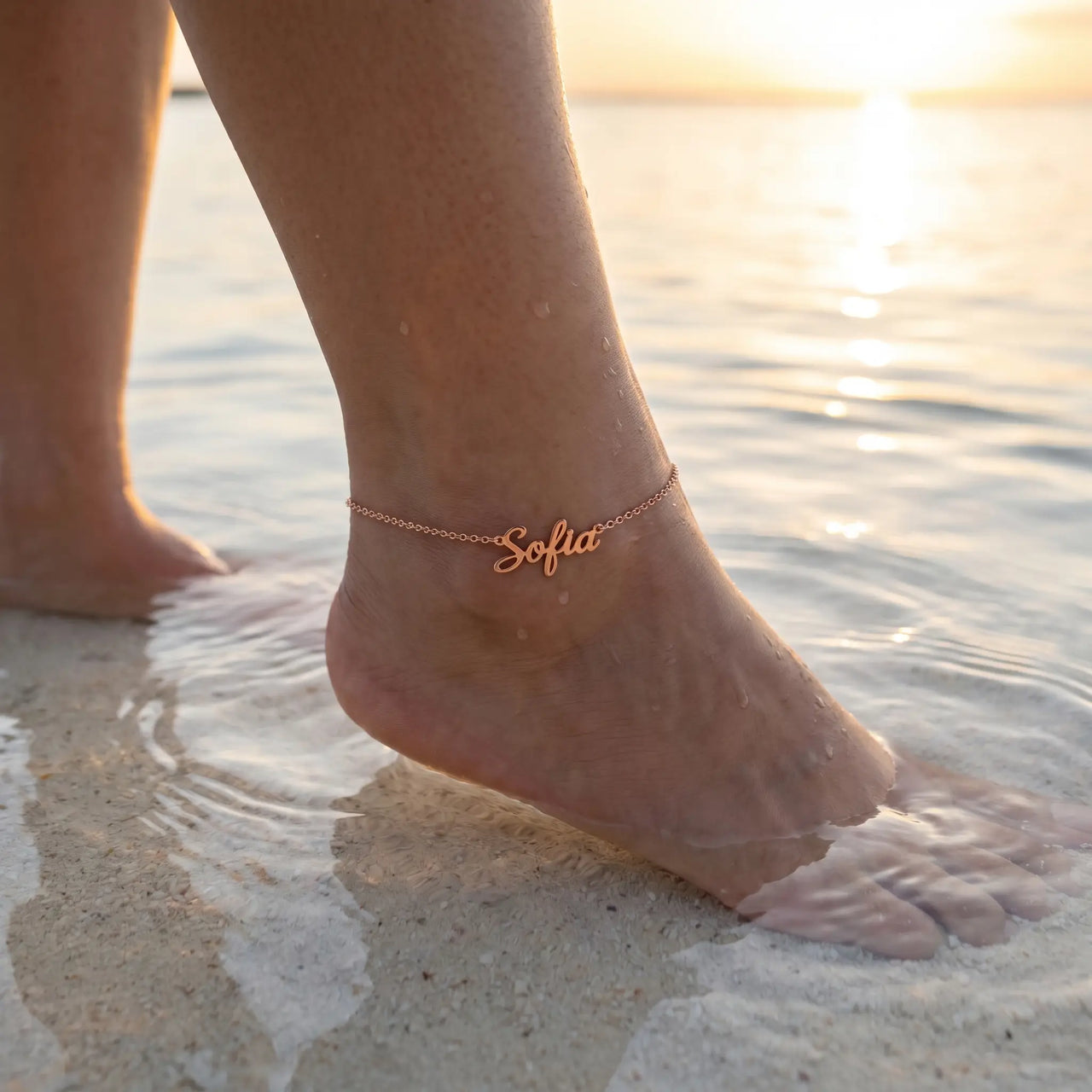 Engraved Letter Anklet