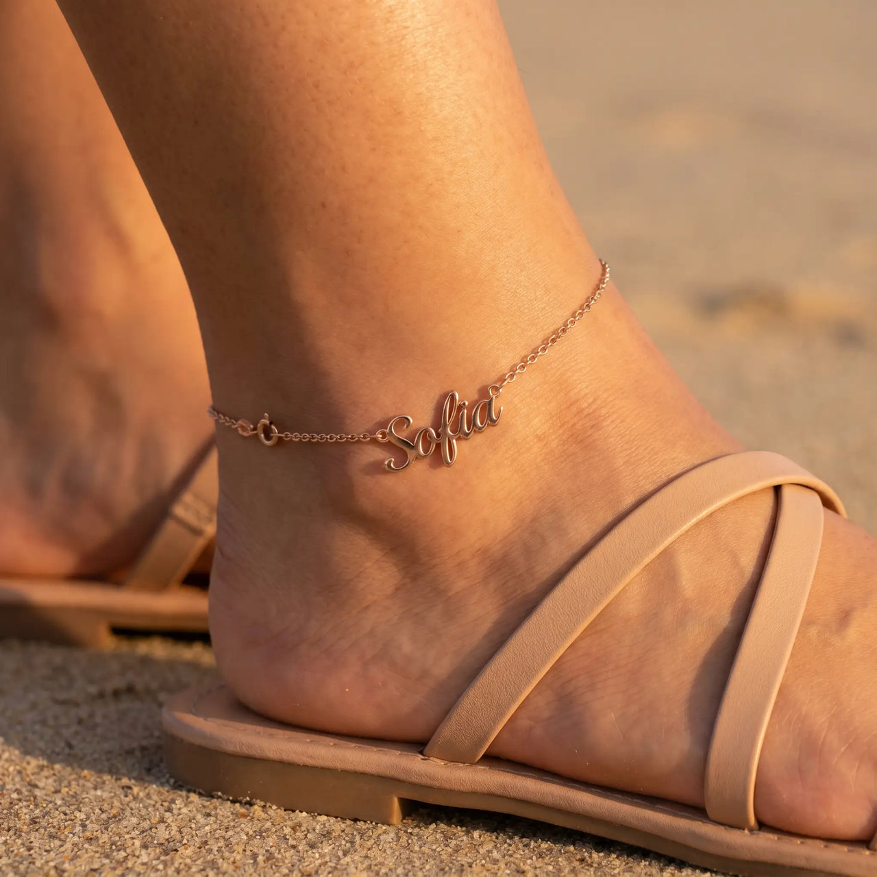 Engraved Letter Anklet