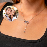 Thumbnail for Eye Photo Necklace featuring customizable photo projection, keeping loved ones close by Brother & Sisters.