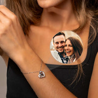 Thumbnail for Family Photo Bracelet showcasing a sleek heart pendant with a cherished photo, by Brother & Sisters.