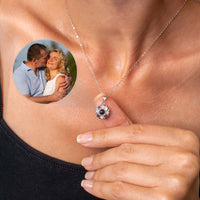 Thumbnail for Flower Photo Necklace with custom photo, crafted by Brother & Sisters, perfect for cherishing precious memories.