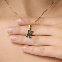 Thumbnail for Hope Initial Necklace with gold 'K' pendant, elegant jewelry by Brother & Sisters for women.