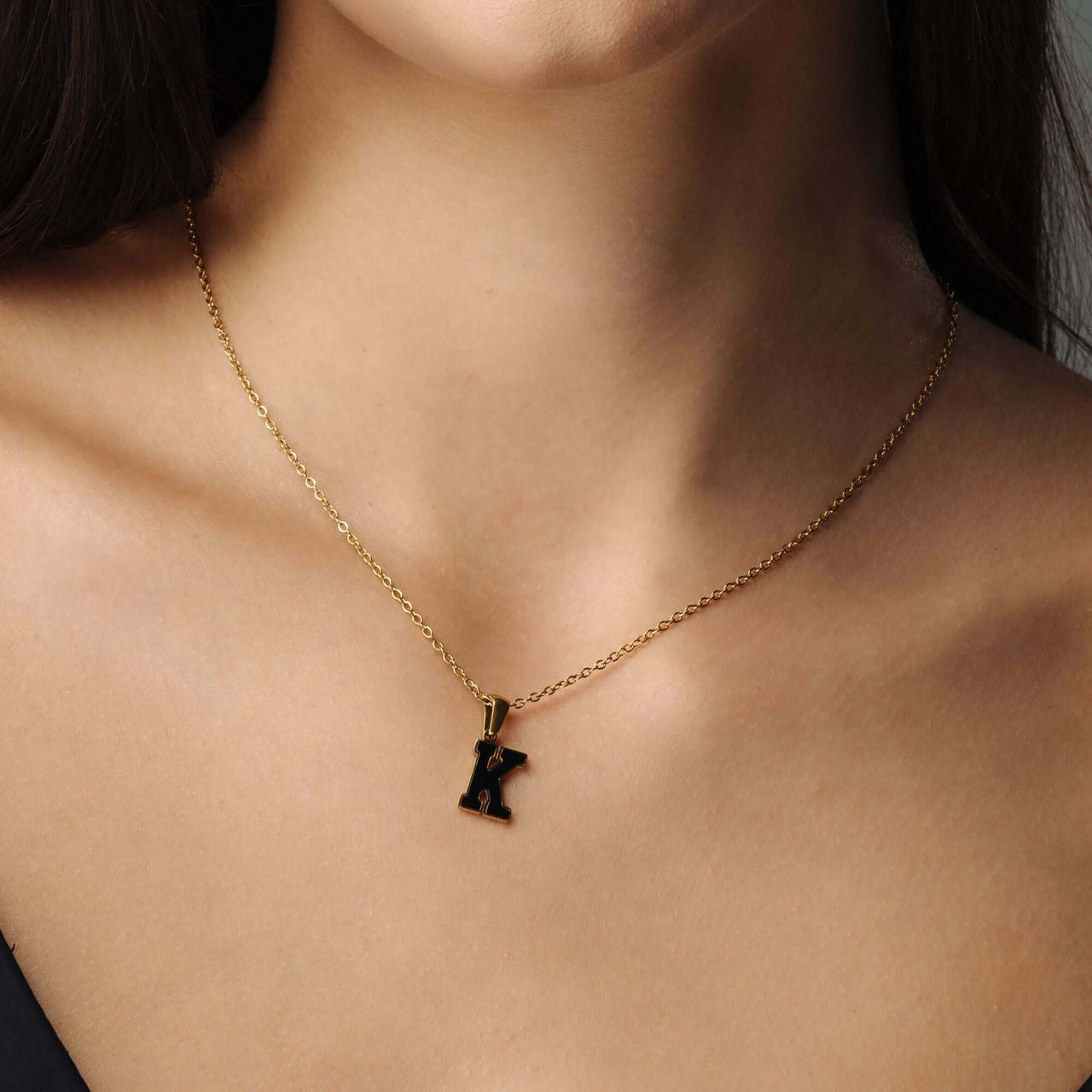 Hope Initial Necklace featuring a gold letter pendant on a sleek chain, designed by Brother & Sisters.