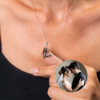 Thumbnail for Half-Heart Photo Necklace Set featuring a heart pendant holding cherished memories by Brother & Sisters.
