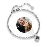 Thumbnail for Halo Personalized Photo Bracelet - Personalized Gift for Women - Custom Jewelry For Her - Custom Bracelet Picture - Personalised Photo Gift Bracelet Silver Brother & Sisters