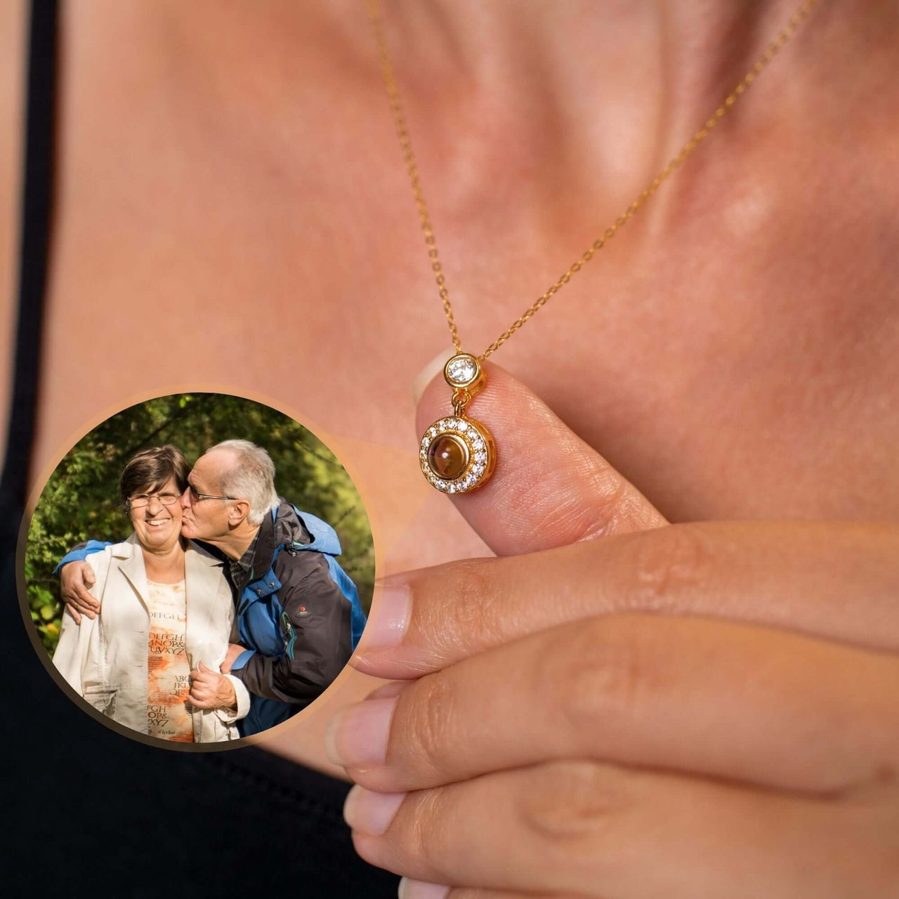 Halo Photo Necklace - Personalised Necklace - Customised Necklace Necklace Brother & Sisters