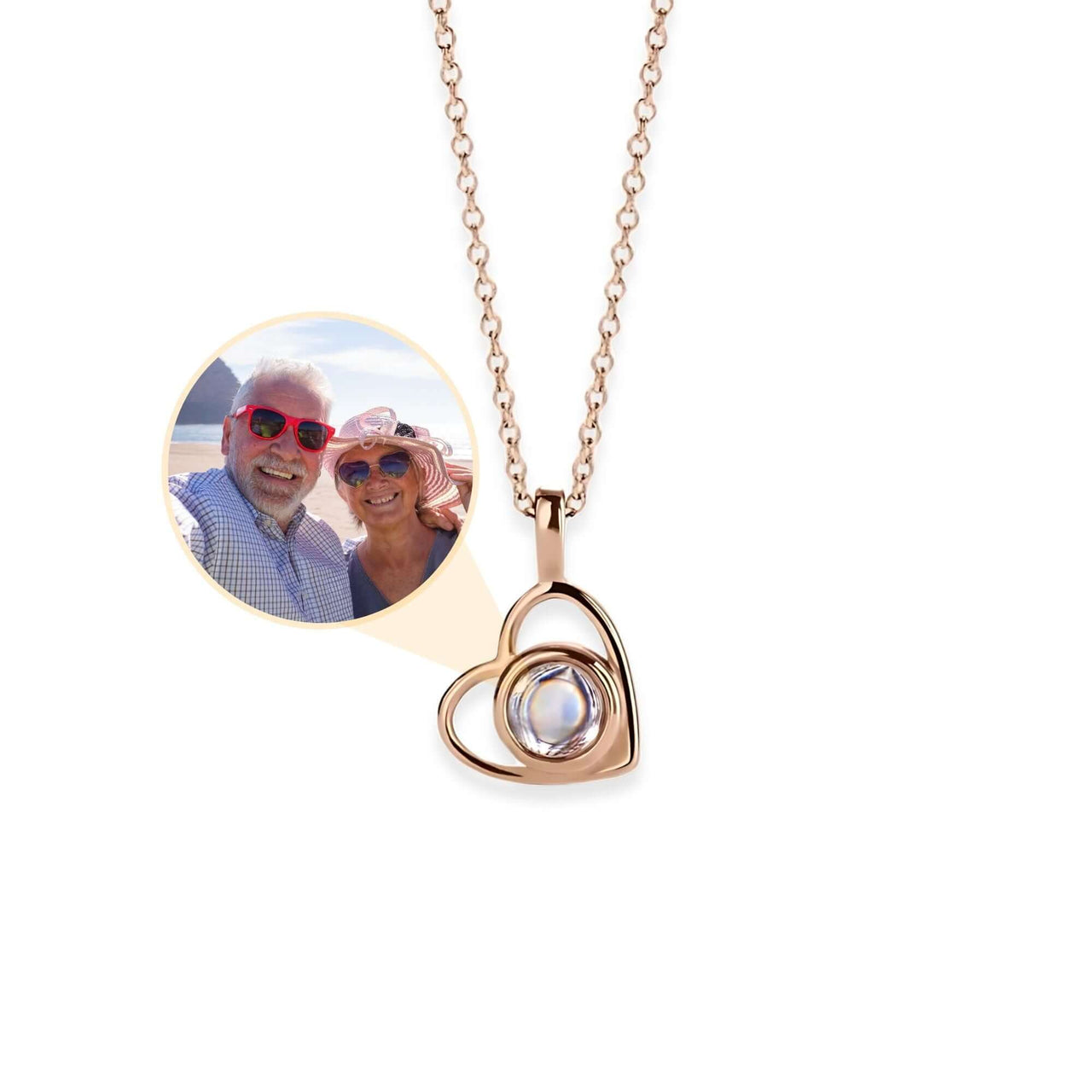 Heart Photo Necklace - Personalised Necklace - Customised Necklace Necklace Rose Gold Brother & Sisters