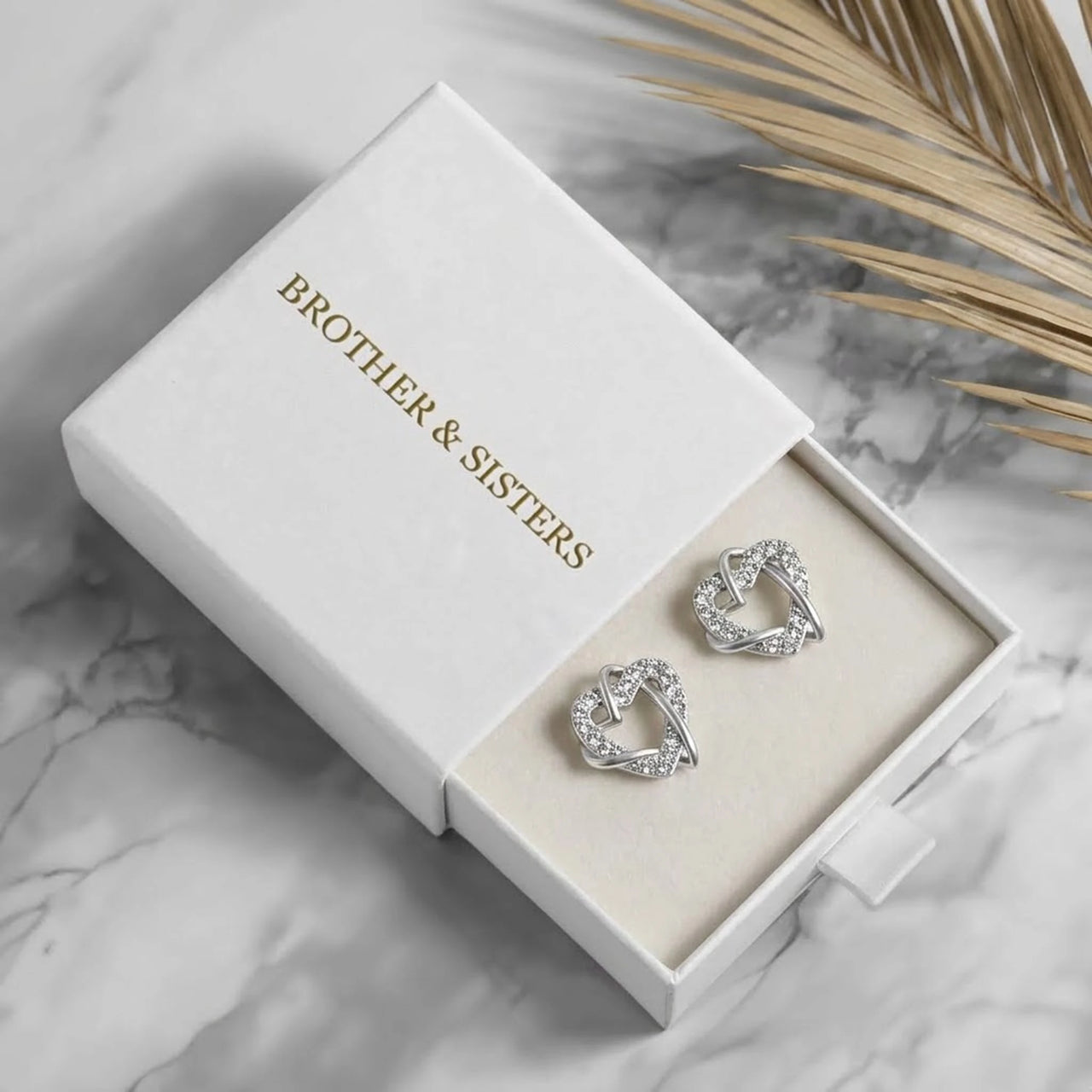 Orecchini cuore argento — nella scatola regalo, argento | SKU: 4478648-platinum-plated-clear