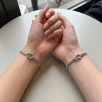 Thumbnail for Lane B v2 Knot Couple Bracelet silver best friends Chinese Polish matching cafe friendship