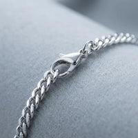 Thumbnail for His silver cuban chain bracelet macro, slim refined daily wear