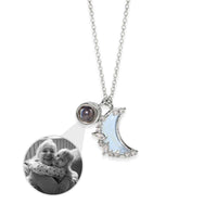 Thumbnail for Hope Photo Necklace by Brother & Sisters, featuring a custom photo pendant and elegant moon design.