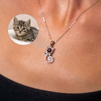 Thumbnail for Kitten Photo Necklace showcasing a personalized design with a cute kitten image, crafted by Brother & Sisters.
