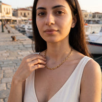 Thumbnail for The Chain, gold necklace — worn gesture | SKU: lachaine