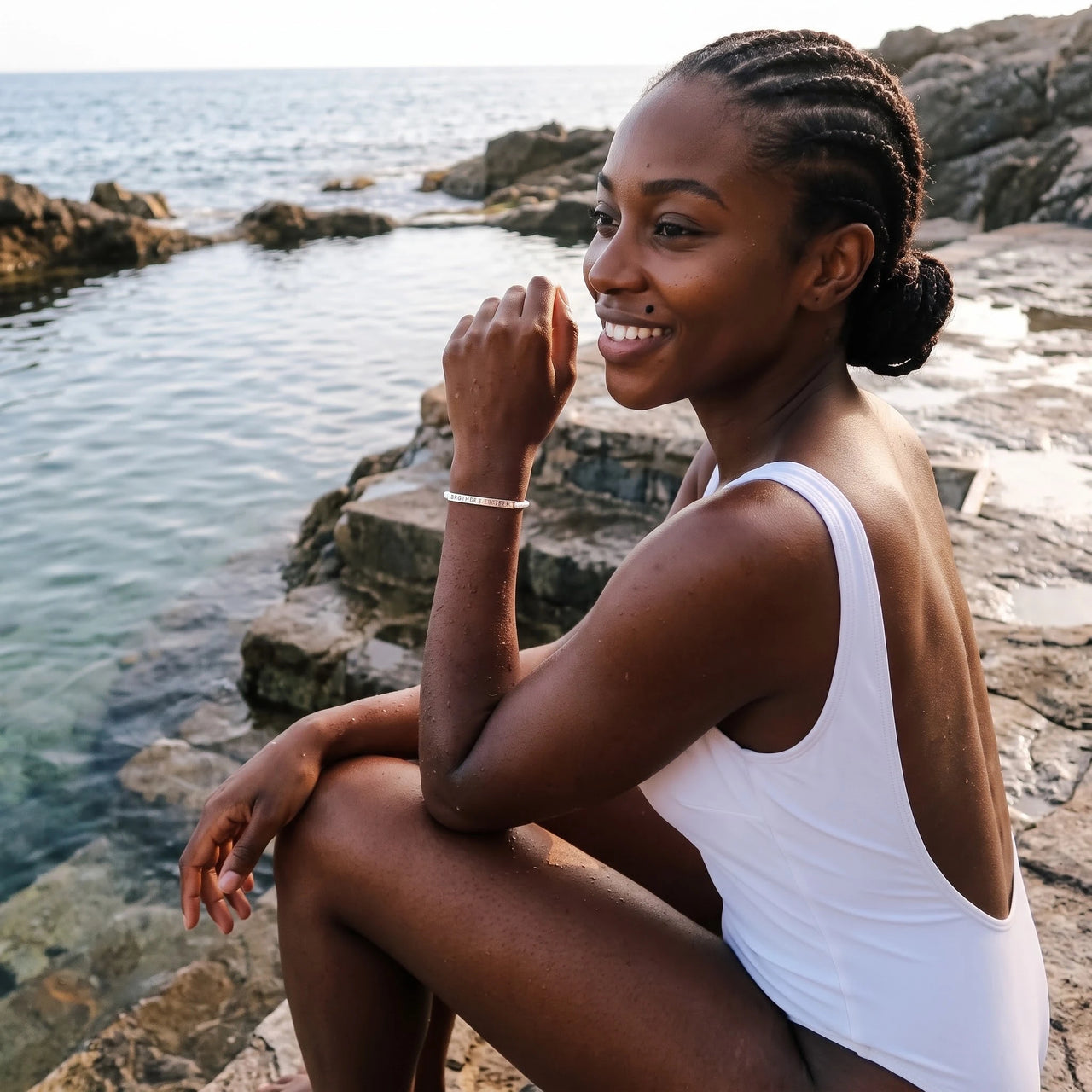 La Perle, silver bracelet — waterproof | SKU: laperle-wg