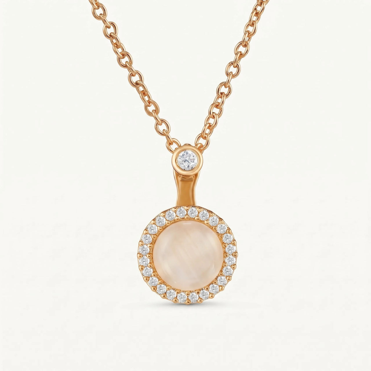 The Moonstone, gold necklace — packshot | SKU: lelunaire