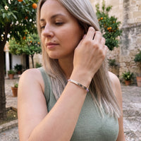 Thumbnail for Le Mauve, silver bracelet — worn gesture | SKU: lemauve-wg