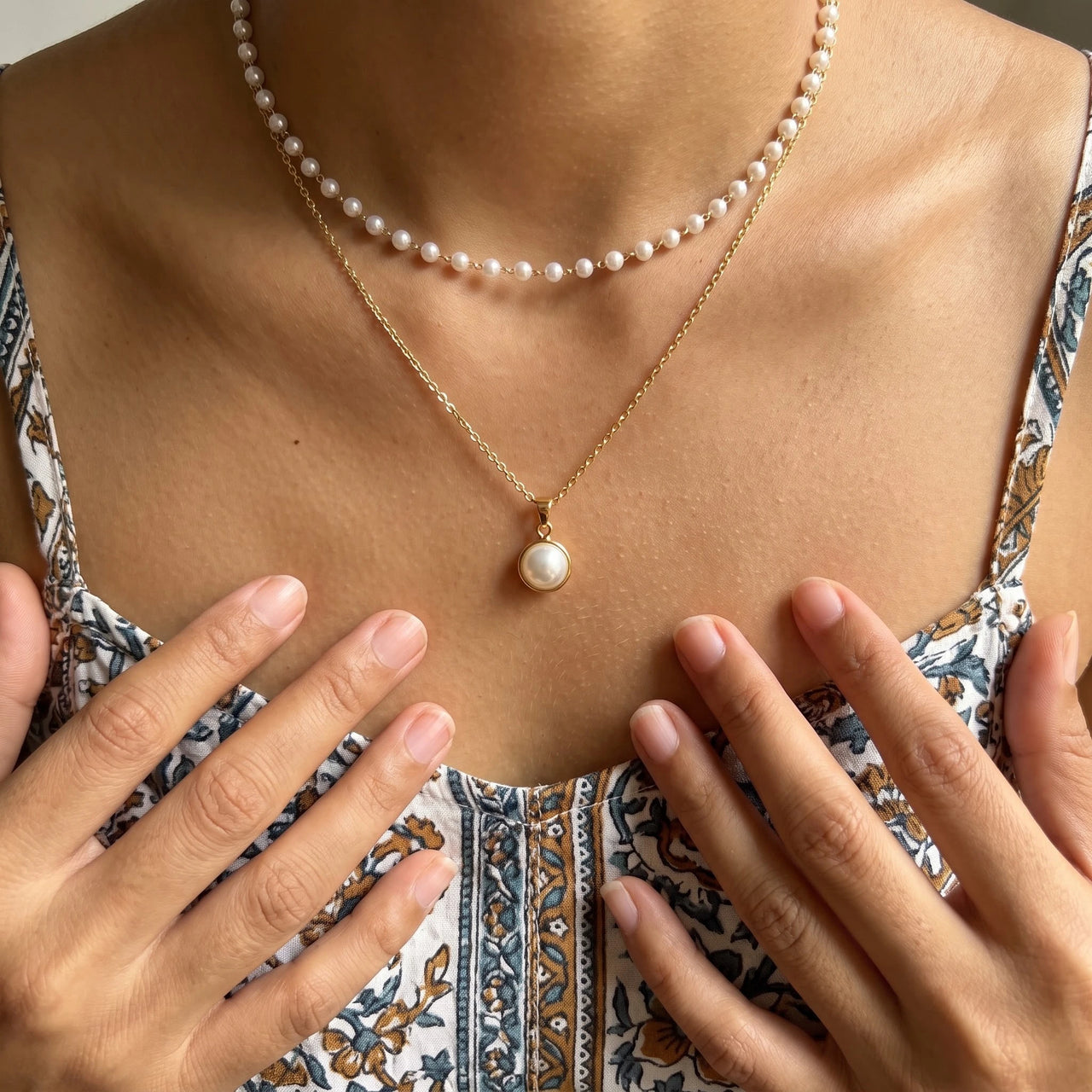 The Pure, gold necklace — real size | SKU: lepure