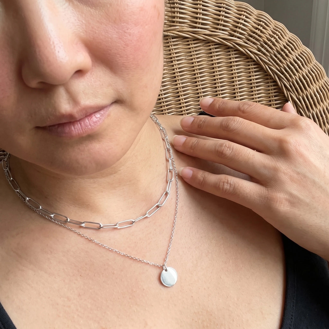 The Trendy, silver necklace — real size | SKU: le-tendance-wg