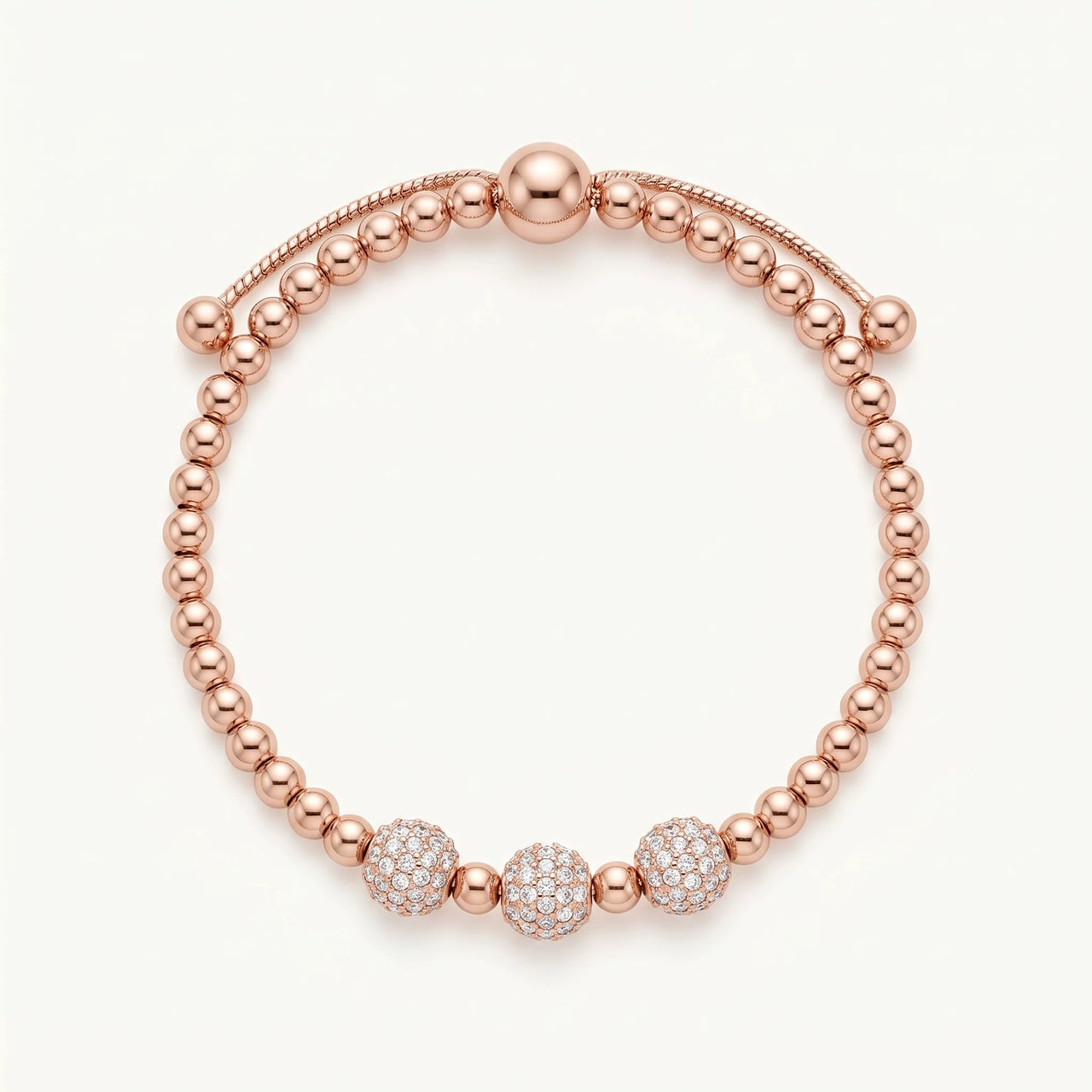 Bracciale palline — foto prodotto su sfondo bianco, oro rosa | SKU: 25535342-rose-gold