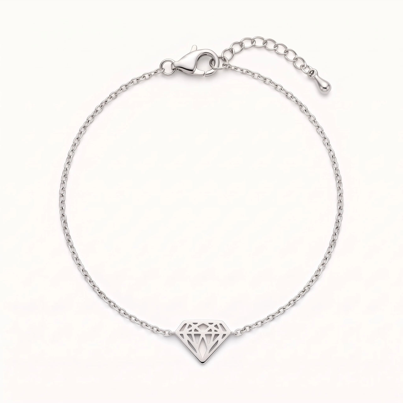 Bracciale minimal — foto prodotto su sfondo bianco, argento | SKU: 11662607-white-gold