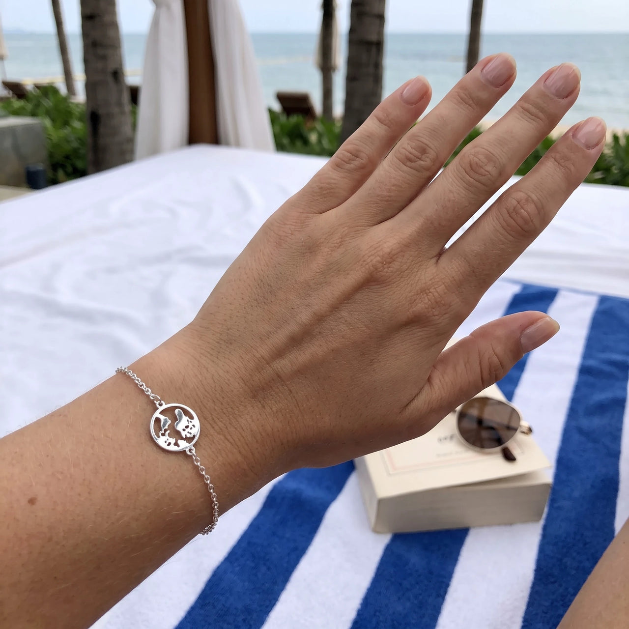 Gioielli in acciaio — foto indossata, misura reale, argento | SKU: 22665062-white-gold