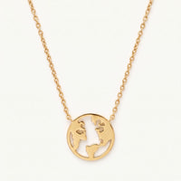 Thumbnail for Collana mappamondo — foto prodotto su sfondo bianco, oro | SKU: 22173453-gold
