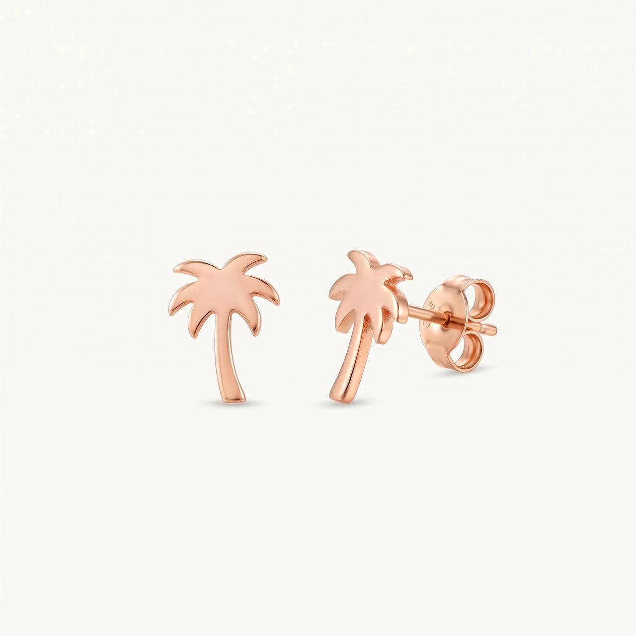Orecchini palma — foto prodotto su sfondo bianco, oro rosa | SKU: 10287609-rose-gold-color