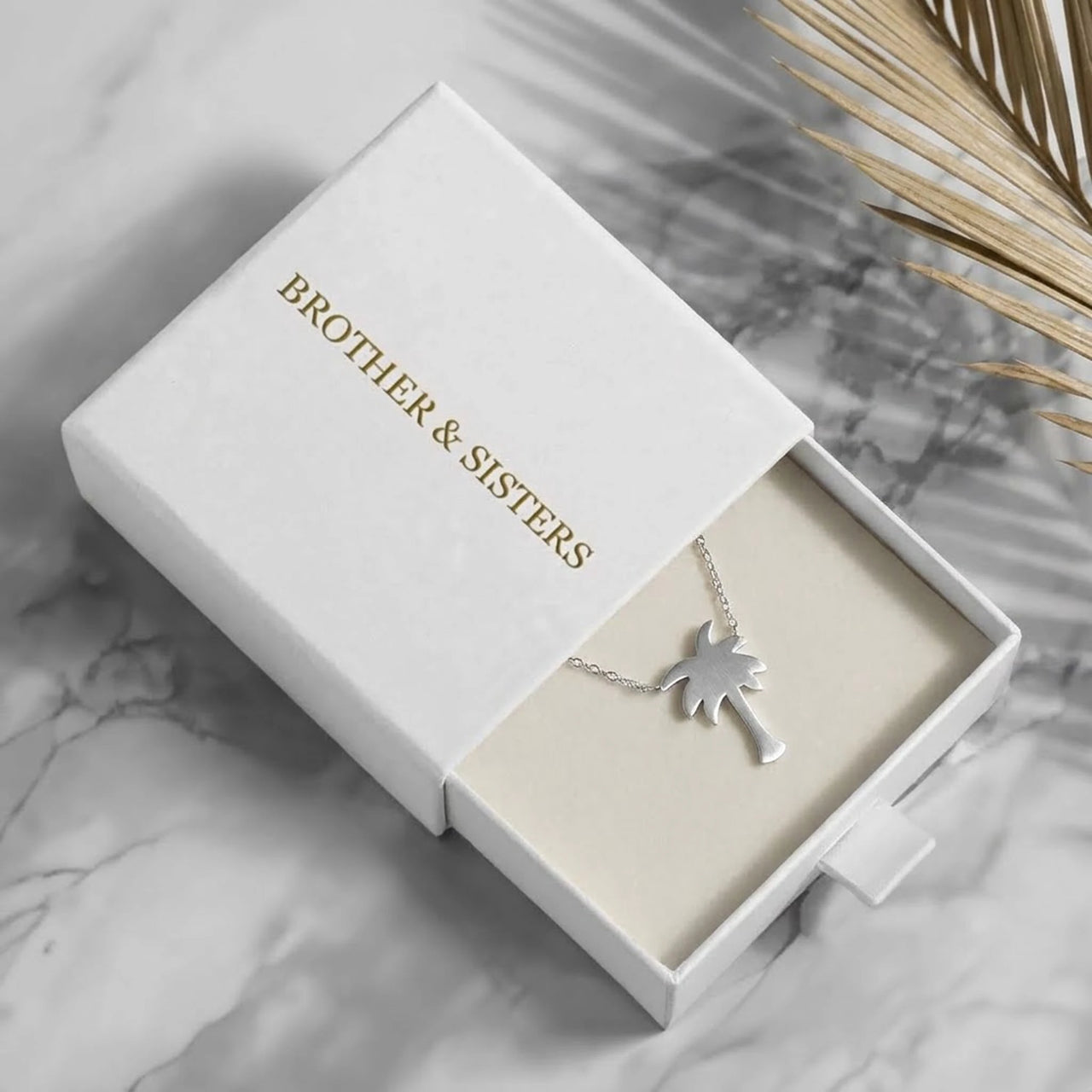 Collana palma — nella scatola regalo, argento | SKU: 8732822-silver-plated
