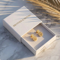 Thumbnail for Orecchini ananas — nella scatola regalo, oro | SKU: 437186-gold-color