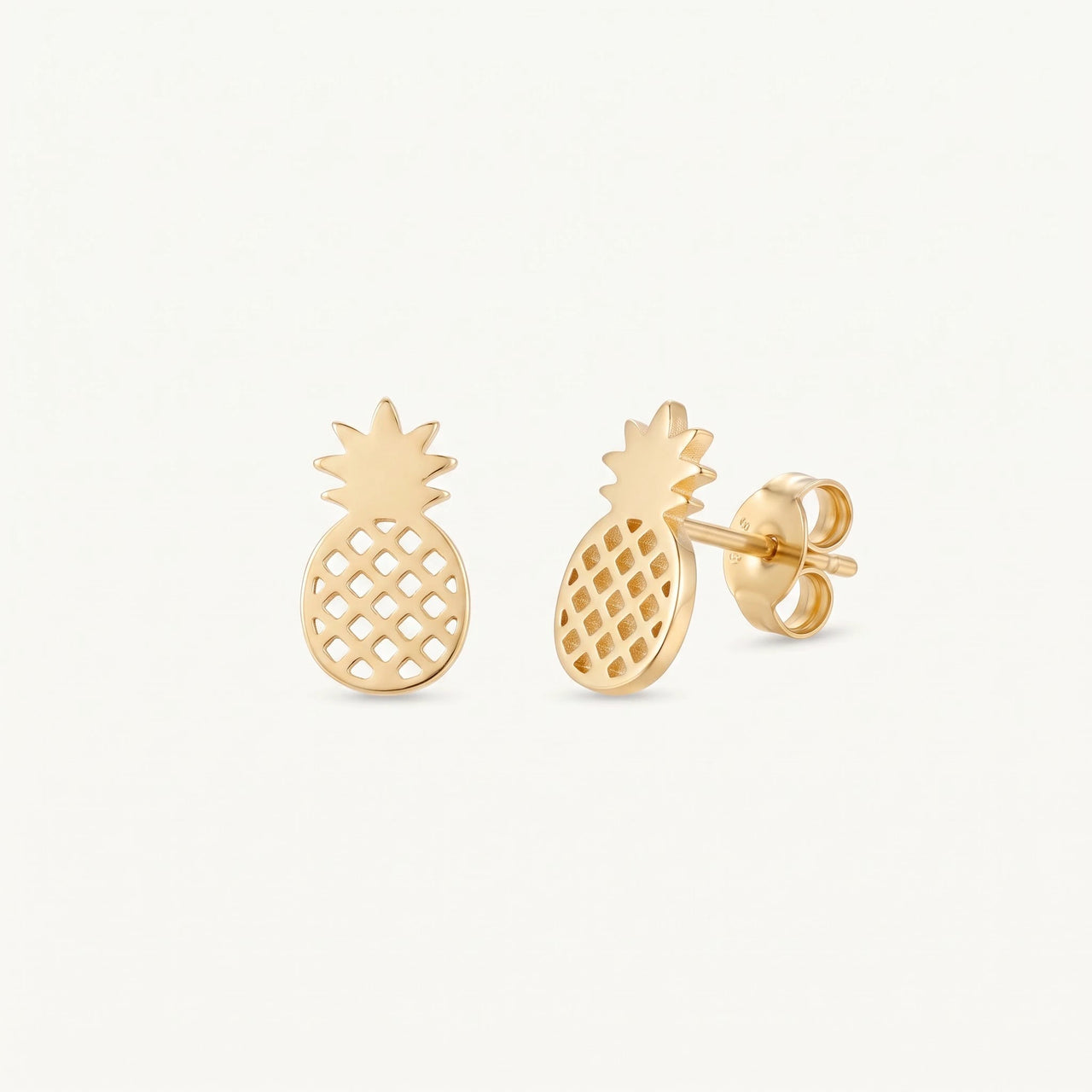 Orecchini ananas — foto prodotto su sfondo bianco, oro | SKU: 437186-gold-color