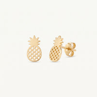 Thumbnail for Orecchini ananas — foto prodotto su sfondo bianco, oro | SKU: 437186-gold-color